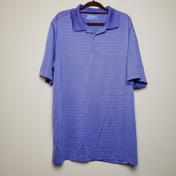NIKE Purple Striped Polo Dri Fit Men's Shirt - Picture 1 of 8